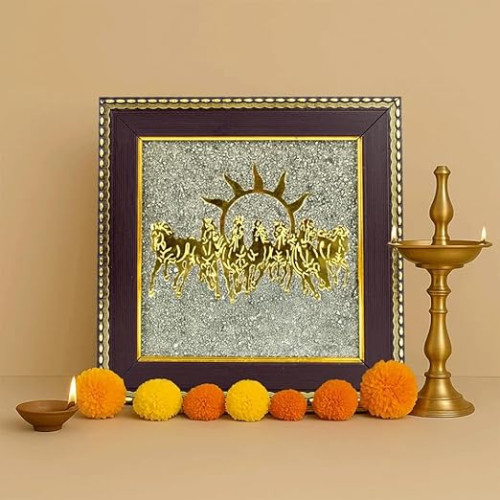 7 Horses on Raw Pyrite Frame  || Attract Money, Protection and Chakra Healing ||