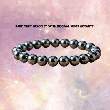 Karz Mukti Bracelet | Wealth & Prosperity | Original Silver Hematite | Good Fortune & Protection | Astrology Bracelet for Women & Men | Certificate of Authenticity