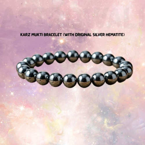 Karz Mukti Bracelet | Wealth & Prosperity | Original Silver Hematite | Good Fortune & Protection | Astrology Bracelet for Women & Men | Certificate of Authenticity